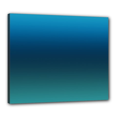 Blue Teal Green Gradient Ombre Colors Canvas 24  X 20  (stretched) by SpinnyChairDesigns