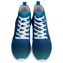 Blue Teal Green Gradient Ombre Colors Men s Lightweight High Top Sneakers by SpinnyChairDesigns