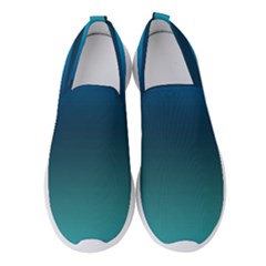 Blue Teal Green Gradient Ombre Colors Women s Slip On Sneakers by SpinnyChairDesigns