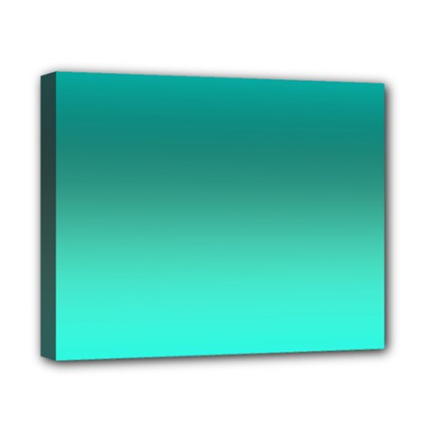 Teal Turquoise Green Gradient Ombre Canvas 10  X 8  (stretched) by SpinnyChairDesigns