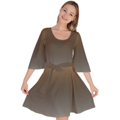 Brown And Grey Gradient Ombre Color Velour Kimono Dress by SpinnyChairDesigns