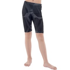 Black Tourmaline Stone Geometric Pattern Kids  Mid Length Swim Shorts by SpinnyChairDesigns