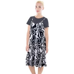 Black And White Abstract Stripe Pattern Camis Fishtail Dress by SpinnyChairDesigns