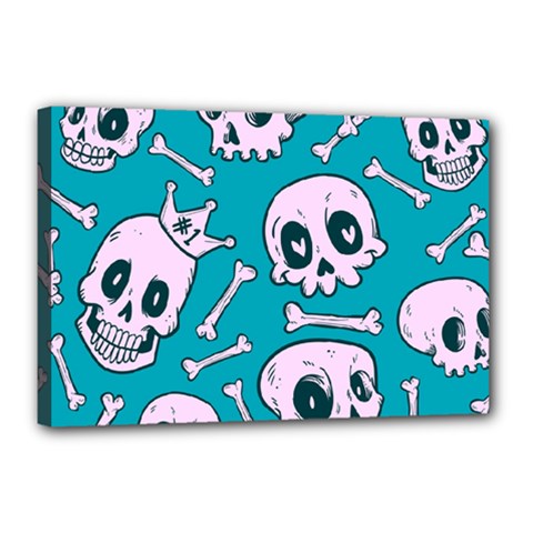 Skull Canvas 18  X 12  (stretched) by Sobalvarro