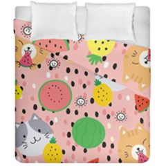 Cats And Fruits  Duvet Cover Double Side (california King Size) by Sobalvarro