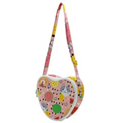 Cats And Fruits  Heart Shoulder Bag by Sobalvarro