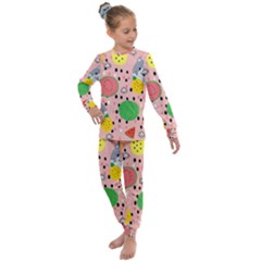 Cats And Fruits  Kids  Long Sleeve Set  by Sobalvarro