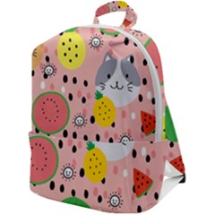 Cats And Fruits  Zip Up Backpack by Sobalvarro