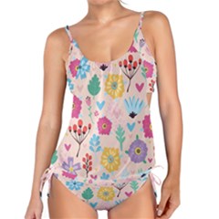 Tekstura-fon-tsvety-berries-flowers-pattern-seamless Tankini Set by Sobalvarro