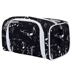 Black And White Music Notes Toiletries Pouch