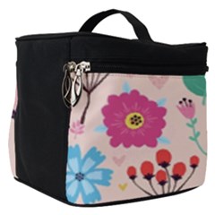 Tekstura-fon-tsvety-berries-flowers-pattern-seamless Make Up Travel Bag (small) by Sobalvarro