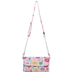 Tekstura-fon-tsvety-berries-flowers-pattern-seamless Mini Crossbody Handbag by Sobalvarro