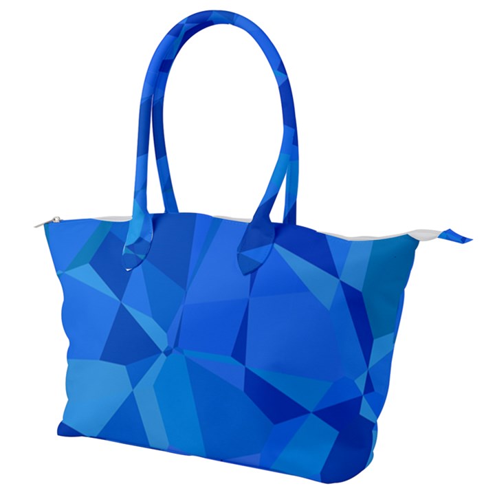 Electric Blue Geometric Pattern Canvas Shoulder Bag