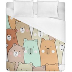 Colorful-baby-bear-cartoon-seamless-pattern Duvet Cover (california King Size) by Sobalvarro