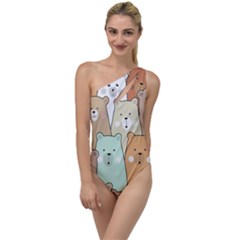 Colorful-baby-bear-cartoon-seamless-pattern To One Side Swimsuit by Sobalvarro