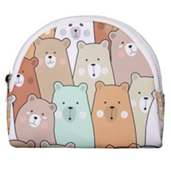 Colorful-baby-bear-cartoon-seamless-pattern Horseshoe Style Canvas Pouch by Sobalvarro