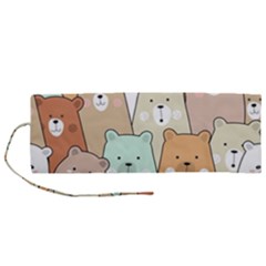 Colorful-baby-bear-cartoon-seamless-pattern Roll Up Canvas Pencil Holder (m) by Sobalvarro