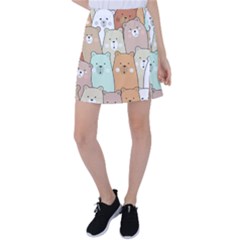 Colorful-baby-bear-cartoon-seamless-pattern Tennis Skirt by Sobalvarro