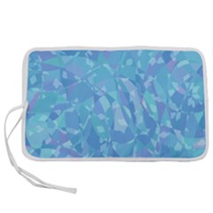Light Blue Abstract Mosaic Art Color Pen Storage Case (s) by SpinnyChairDesigns