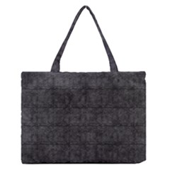 Matte Charcoal Black Color  Zipper Medium Tote Bag by SpinnyChairDesigns