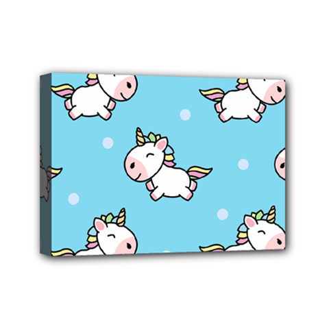 Unicorns  Mini Canvas 7  X 5  (stretched) by Sobalvarro