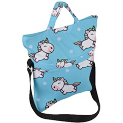 Unicorns  Fold Over Handle Tote Bag by Sobalvarro