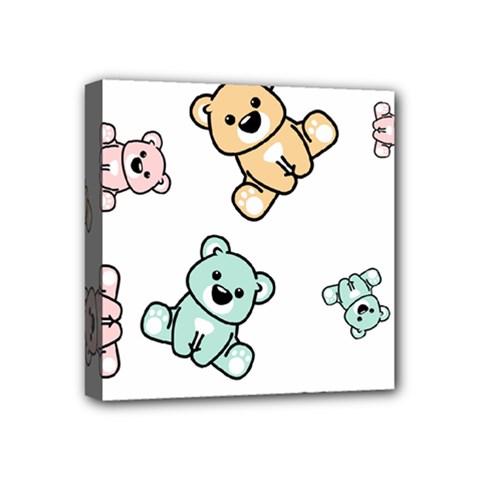 Bears Mini Canvas 4  X 4  (stretched) by Sobalvarro