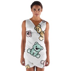 Bears Wrap Front Bodycon Dress by Sobalvarro