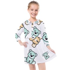 Bears Kids  Quarter Sleeve Shirt Dress by Sobalvarro