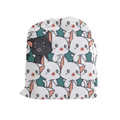 Seamless-cute-cat-pattern-vector Drawstring Pouch (xl) by Sobalvarro