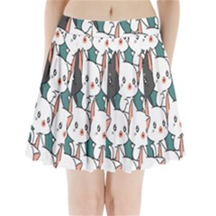 Seamless-cute-cat-pattern-vector Pleated Mini Skirt by Sobalvarro