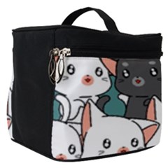 Seamless-cute-cat-pattern-vector Make Up Travel Bag (small) by Sobalvarro
