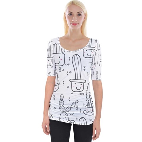 Cactus Wide Neckline Tee by Sobalvarro