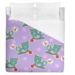 Playing Cats Duvet Cover (queen Size) by Sobalvarro