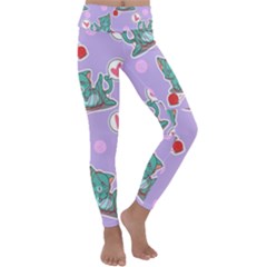 Playing Cats Kids  Lightweight Velour Classic Yoga Leggings by Sobalvarro