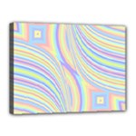 Pastel Color Stripes  Canvas 16  x 12  (Stretched)