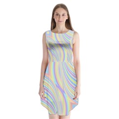 Pastel Color Stripes  Sleeveless Chiffon Dress   by SpinnyChairDesigns