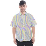 Pastel Color Stripes  Men s Short Sleeve Shirt