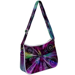 Fractal Circles Abstract Zip Up Shoulder Bag