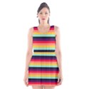 Contrast Rainbow Stripes Scoop Neck Skater Dress View1