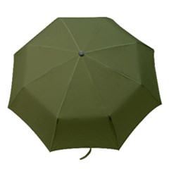 Army Green Solid Color Folding Umbrellas by SpinnyChairDesigns