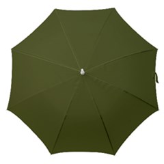 Army Green Solid Color Straight Umbrellas by SpinnyChairDesigns