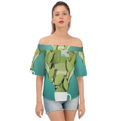 Illustrations Drink Off Shoulder Short Sleeve Top by HermanTelo