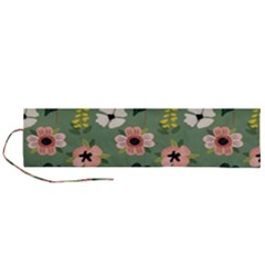 Flower Green Pink Pattern Floral Roll Up Canvas Pencil Holder (l) by Alisyart
