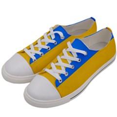 Bright Yellow With Blue Women s Low Top Canvas Sneakers by tmsartbazaar
