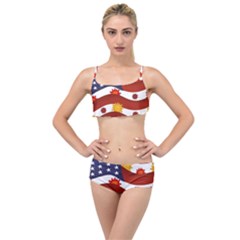 Flage Save Usa Corona Layered Top Bikini Set by HermanTelo