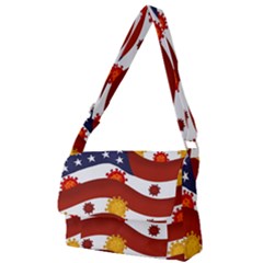 Flage Save Usa Corona Full Print Messenger Bag (l)