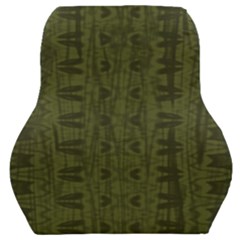 Army Green Color Batik Car Seat Back Cushion  by SpinnyChairDesigns