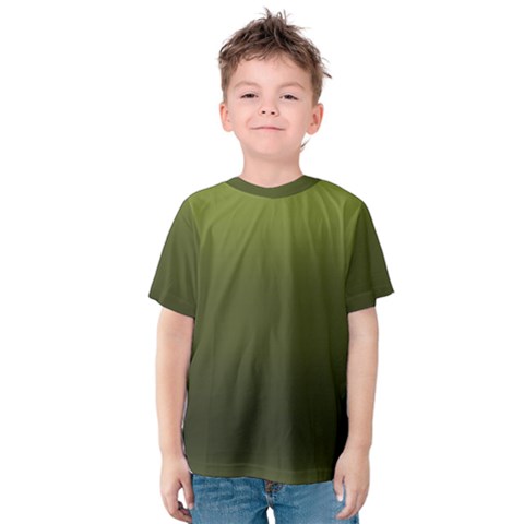 Army Green Gradient Color Kids  Cotton Tee by SpinnyChairDesigns