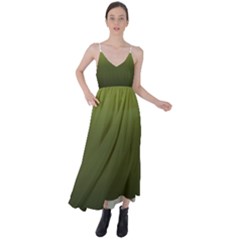 Army Green Gradient Color Tie Back Maxi Dress by SpinnyChairDesigns